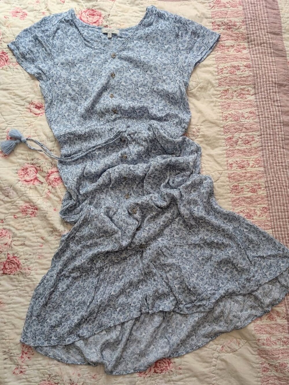 Angels blue and white floral dress Large
